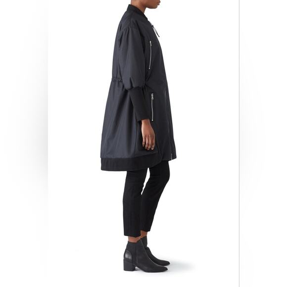 Rtr szXS x-small KAUFMAN FRANCO Black Zipper Jacket oversized long bomber - Picture 3 of 12